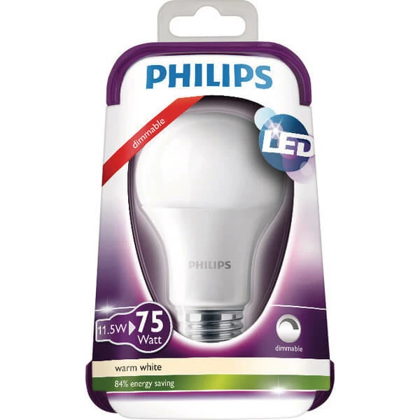 Philips Standard 75W E27 A67 Chaudeblanc Di Matt - LED 3 Philips Standard 75W E27 A67 Chaudeblanc Di Matt - LED