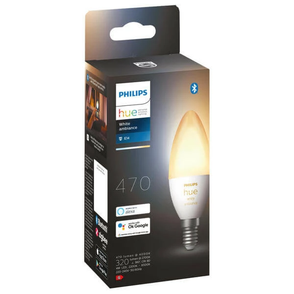 Lampe Bougie White Ambiance E14 4 W - 1 Pièce - Philips Hue 3 Lampe Bougie White Ambiance E14 4 W - 1 Pièce - Philips Hue