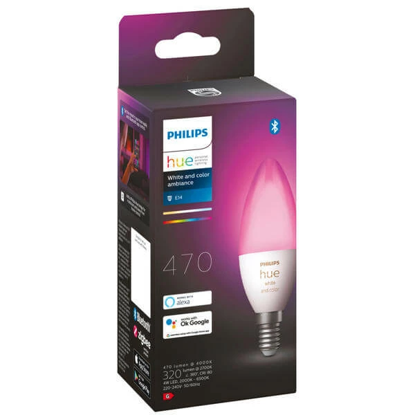 Lampe Bougie White And Color Ambiance E14 4 W - 1 Pièce - Philips Hue 3 Lampe Bougie White And Color Ambiance E14 4 W - 1 Pièce - Philips Hue