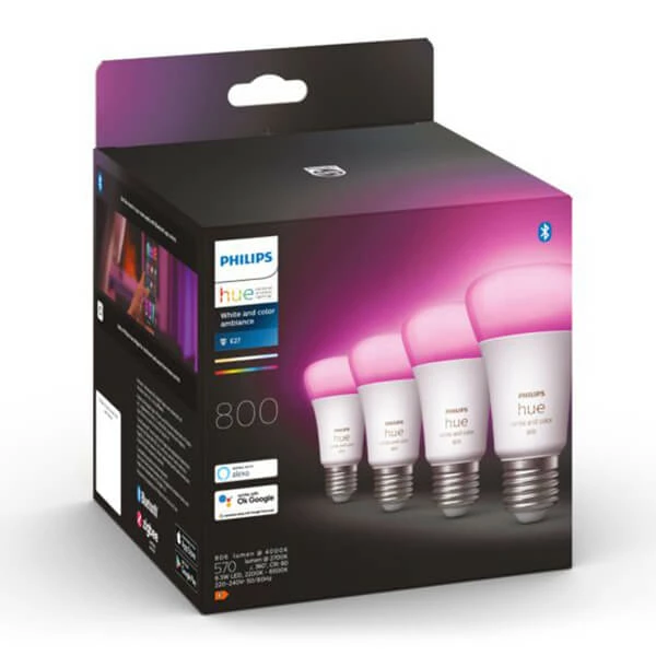 Philips Hue White Col. Amb. 1x E27 570lm 60W - LED 4 Philips Hue White Col. Amb. 1x E27 570lm 60W - LED – Image 2