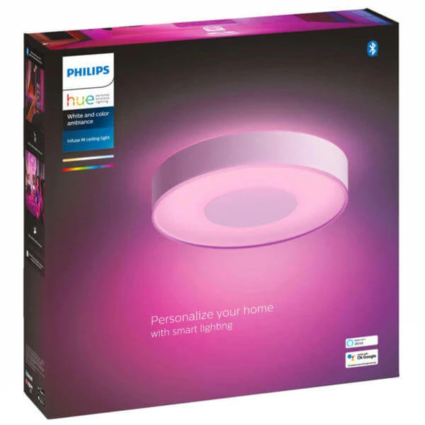 Philips Hue White Col. Amb. Infuse Plafonnier M Blanc 2400lm - LED 5 Philips Hue White Col. Amb. Infuse Plafonnier M Blanc 2400lm - LED â Image 3