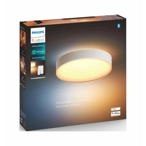 Philips Hue Devere WA IP44 M Plafonnier Blanc 35x35cm,2400 Lumens Salle De Bain - LED 5 Philips Hue Devere WA IP44 M Plafonnier Blanc 35x35cm,2400 Lumens Salle De Bain - LED – Image 3