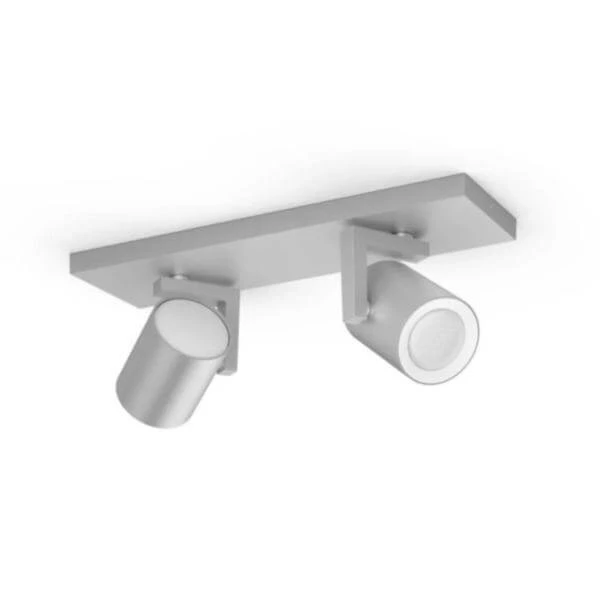 Philips Hue GU10 2flg.Spot Argenté Alu 6.5W - LED 3 Philips Hue GU10 2flg.Spot Argenté Alu 6.5W - LED