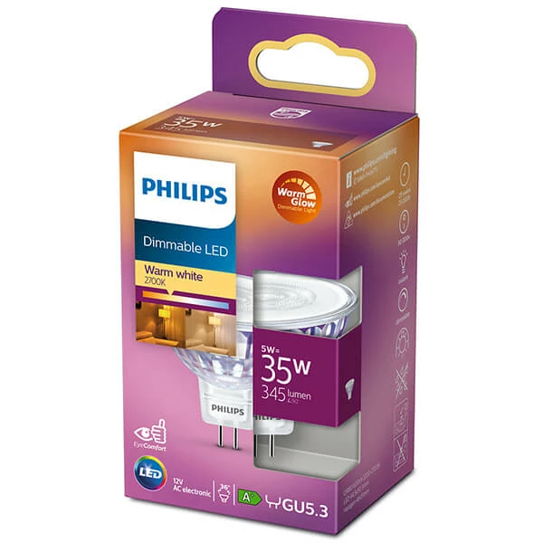 Philips Refl. 35W GU5.3 MR16 Klar Dim. Chaudebl. - LED 4 Philips Refl. 35W GU5.3 MR16 Klar Dim. Chaudebl. - LED – Image 2