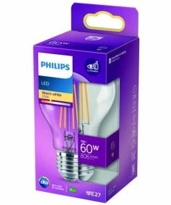 Philips Lampe A60 Classic Claire E27 7 W - LED