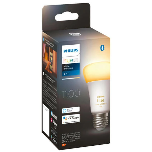 Lampe White Ambiance E27 8 W - 1 Pièce - Philips Hue 3 Lampe White Ambiance E27 8 W - 1 Pièce - Philips Hue